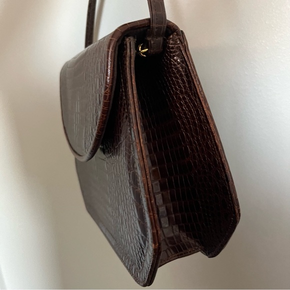 Vintage Brown Faux Leather Crocodile Bag - Picture 3 of 10